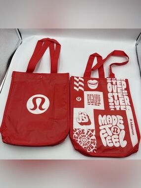 lululemon athletica Red Reusable Graphic Tote Pair